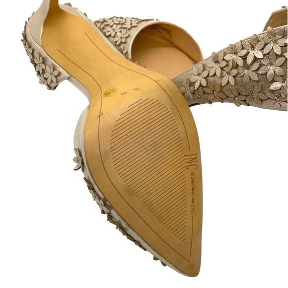 INC Metallic Flecks Gold & Silver With 3D Flowers - Picture 7 of 9